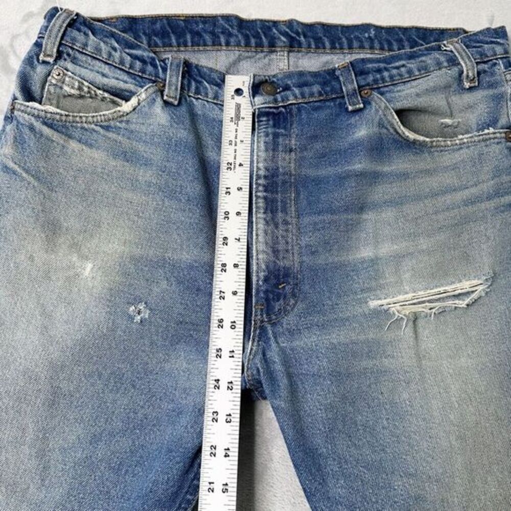 Levis Orange Tab 505 Jeans Mens 40x32  20505 USA Distressed 80s Measures 38x29 - Picture 5 of 15